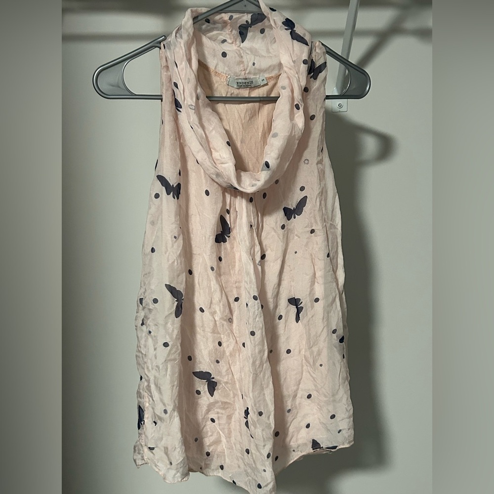 Butterfly Print Pink Tank Top